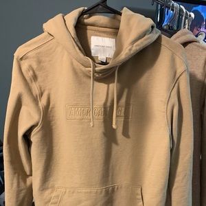 Tan American Eagle Hoodie Size XS Unisex